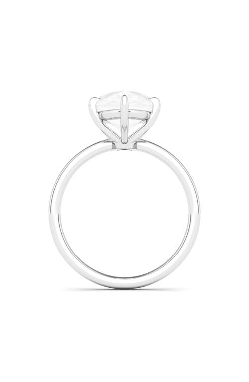 Hautecarat Pear Cut Lab Created Diamond 18k Gold Ring In 18k White Gold
