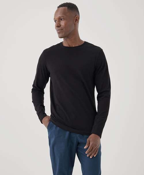 Pact Organic Softspun Long Sleeve Tee In Black