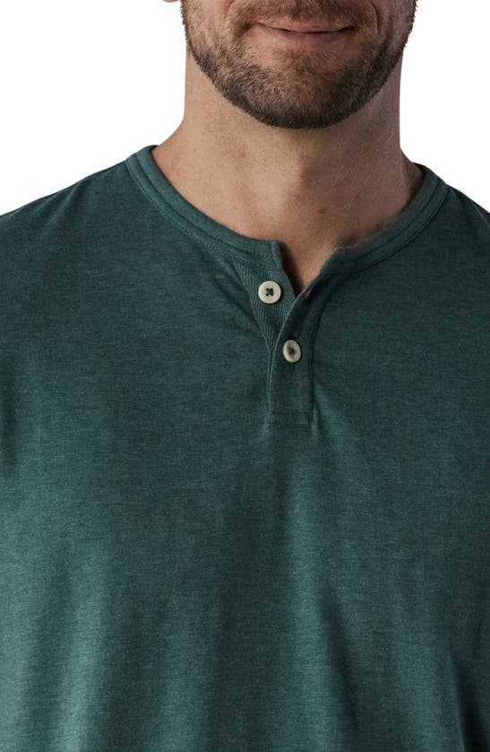 Shop The Normal Brand Short Sleeve Active Henley In Pine