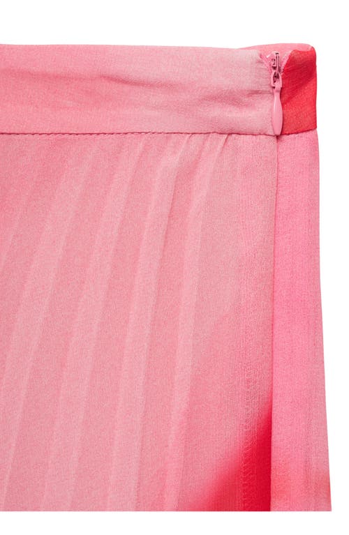 Mango Pleated Handkerchief Hem Skirt In Pink