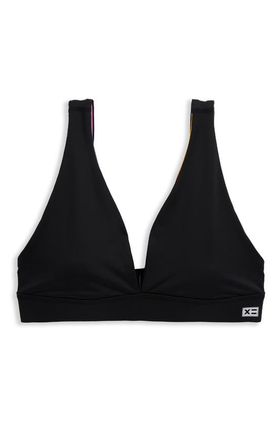 Tomboyx Reversible Plunge Bikini Top In Melting Rainbow
