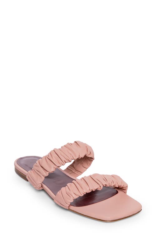 STAUD Maya Ruched Slide Sandal in Dark Blush