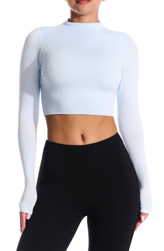 Shop Naked Wardrobe The Nw Crop Top In Light Blue