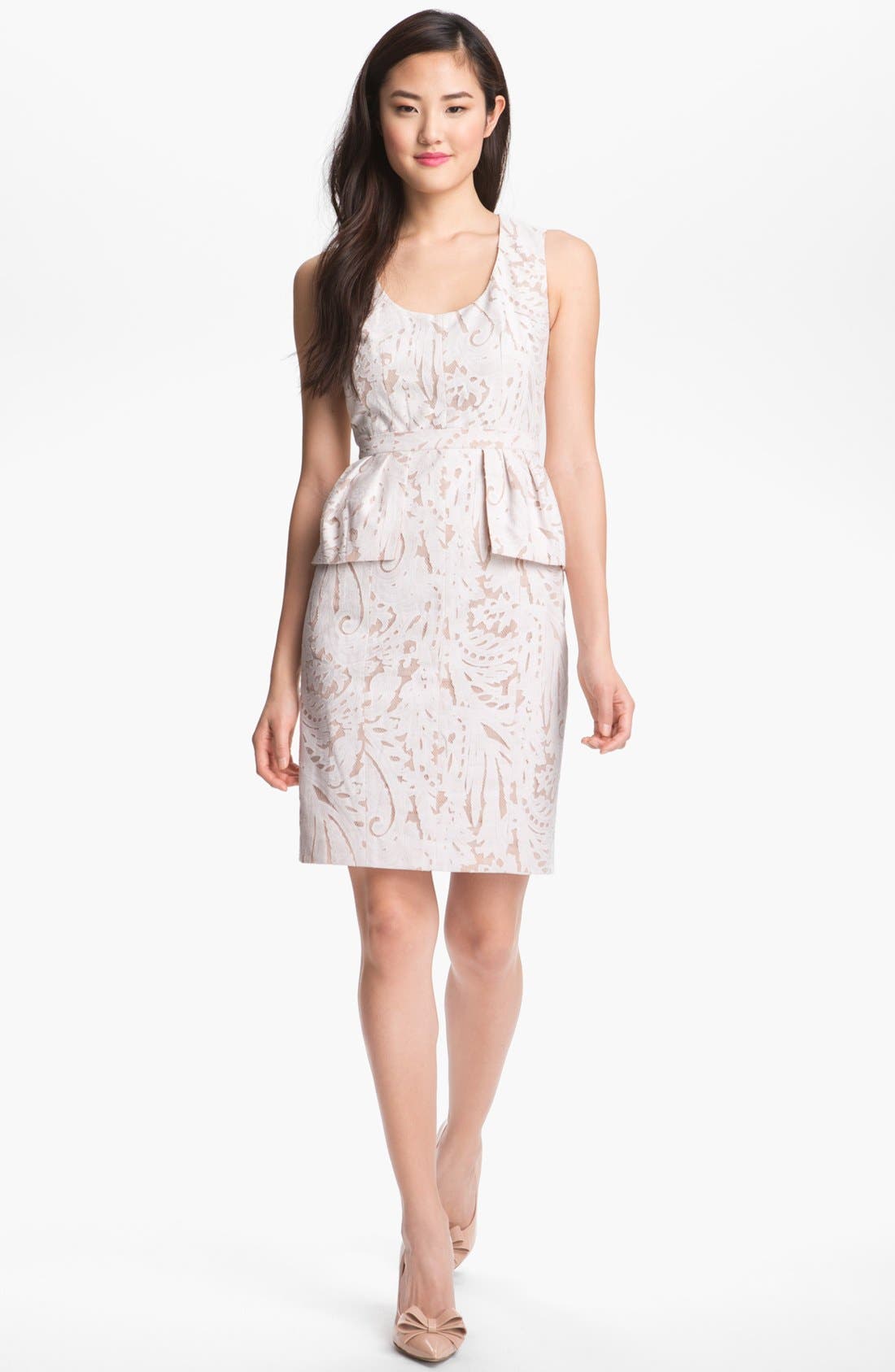 BCBGMAXAZRIA Lace Peplum Dress (Petite) Nordstrom
