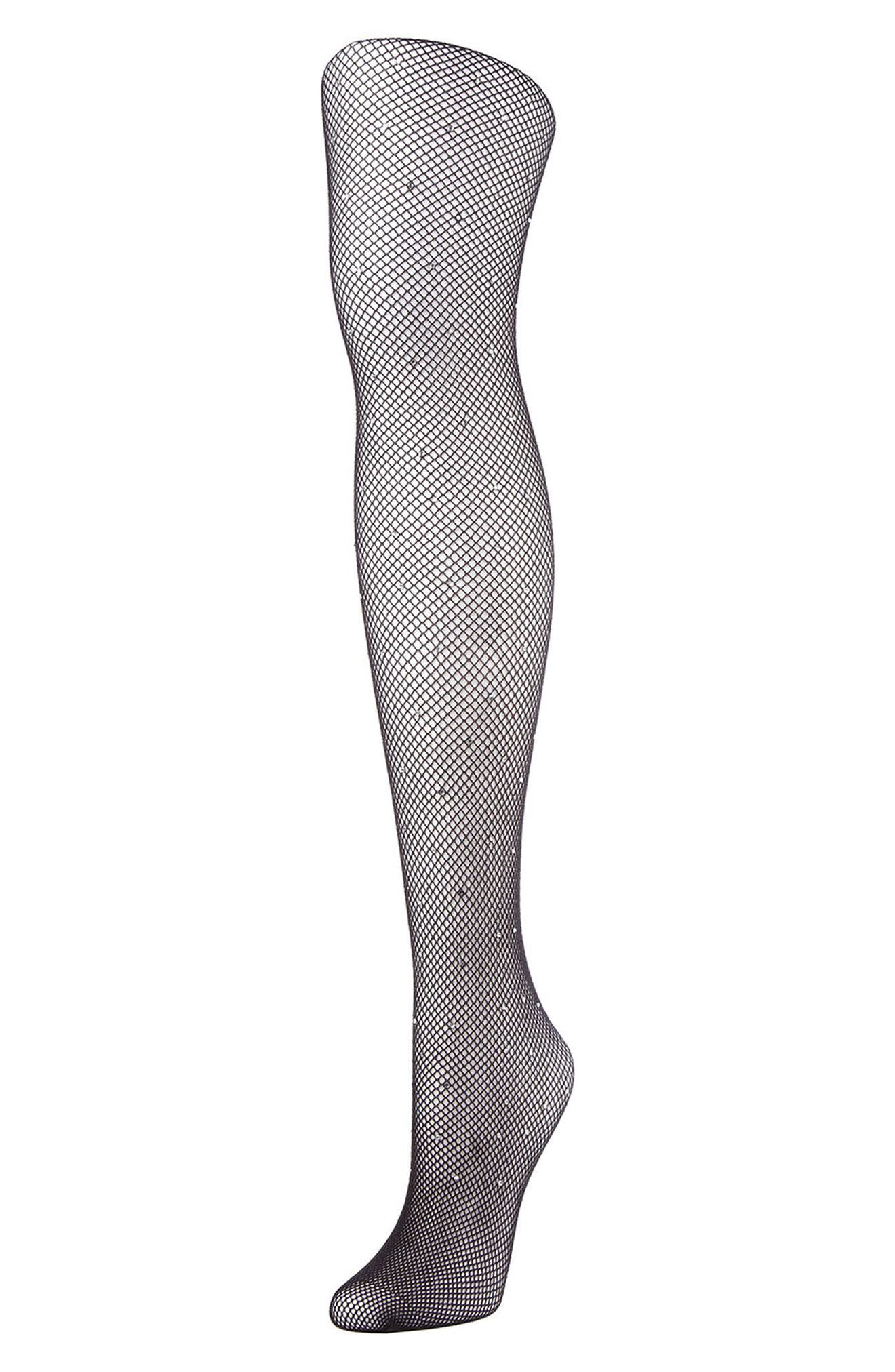 MeMoi Rhinestone Fishnet Tights | Nordstrom