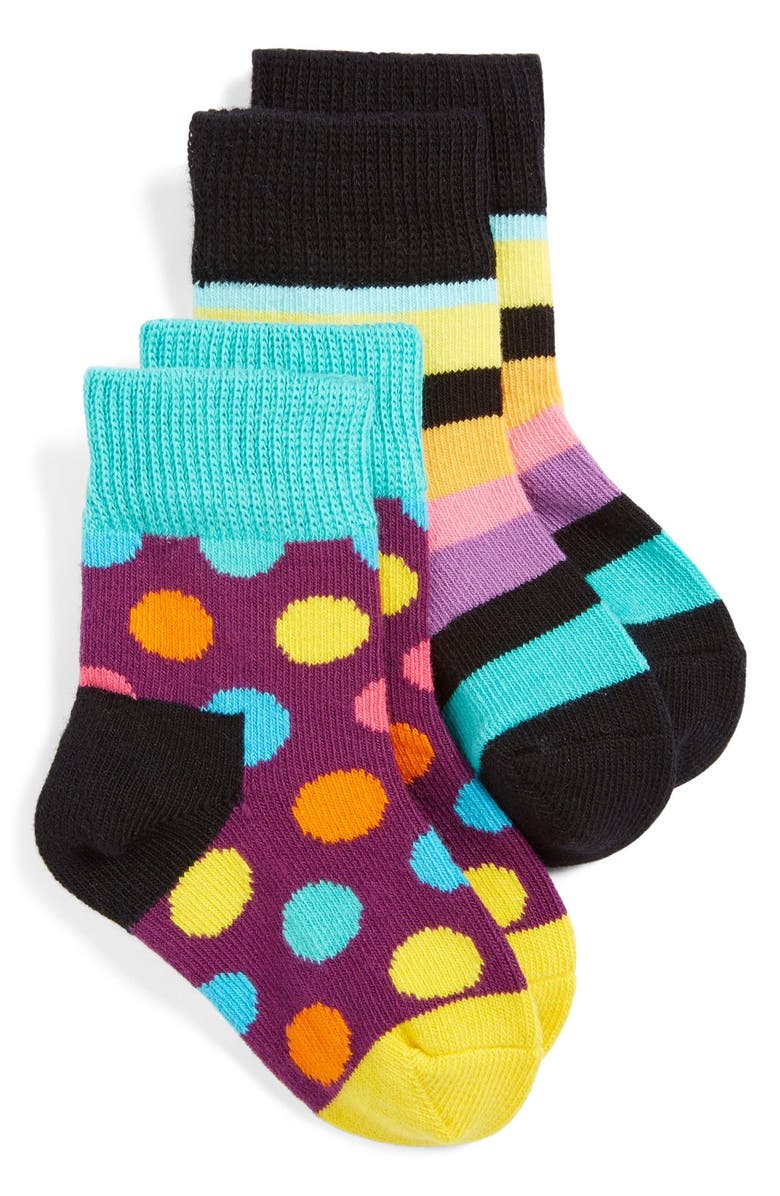 Happy Socks Cotton Blend Ankle Socks (2-Pack) (Baby & Walker) | Nordstrom
