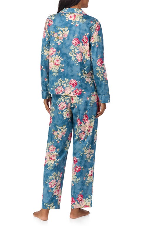 Shop Lauren Ralph Lauren Floral Print Pajamas In Blue Floral