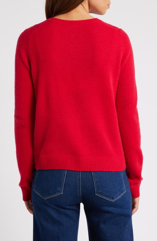 Shop Caslonr Caslon(r) Cashmere Crewneck Sweater In Red Lychee