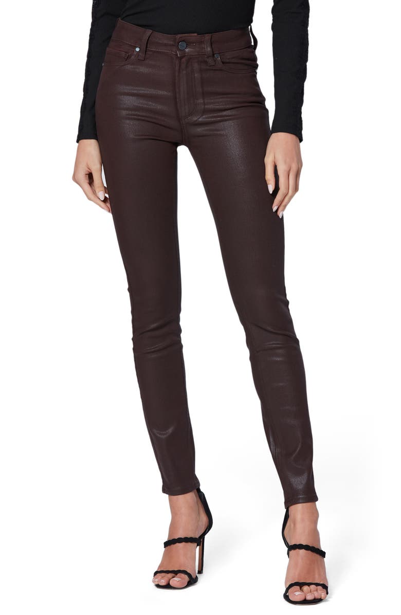 PAIGE Transcend Hoxton High Waist Coated Ankle Skinny Jeans (Chicory Luxe) | Nordstrom