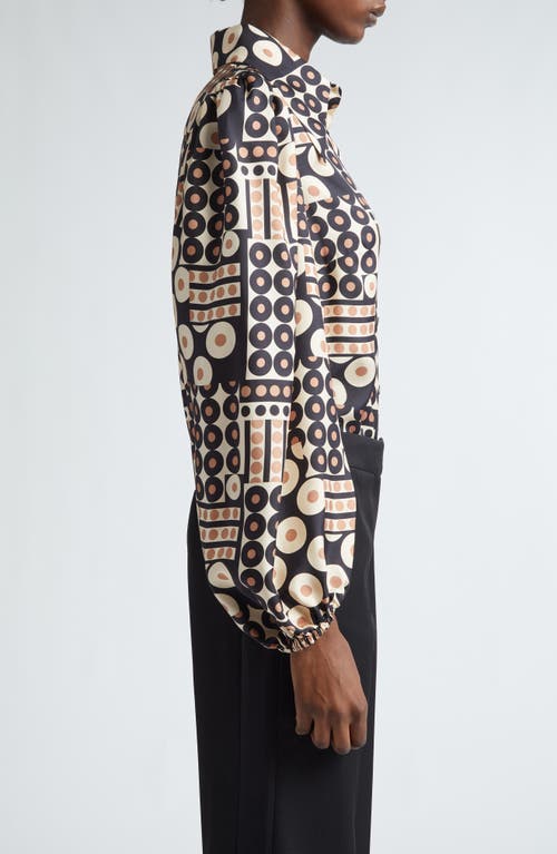 Shop Zimmermann Illustration Geo Print Silk Button-up Shirt In Geometric Multi