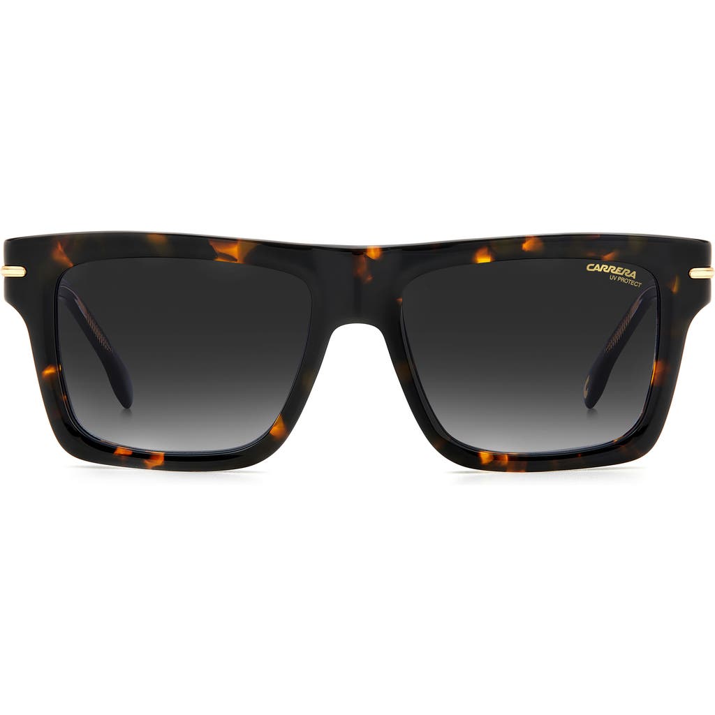 Carrera Eyewear 54mm Rectangular Sunglasses In Havana/grey Shaded