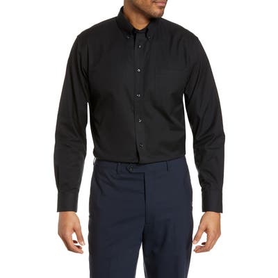 Nordstrom Shop Smartcare(TM) Traditional Fit Pinpoint Dress Shirt - Black
