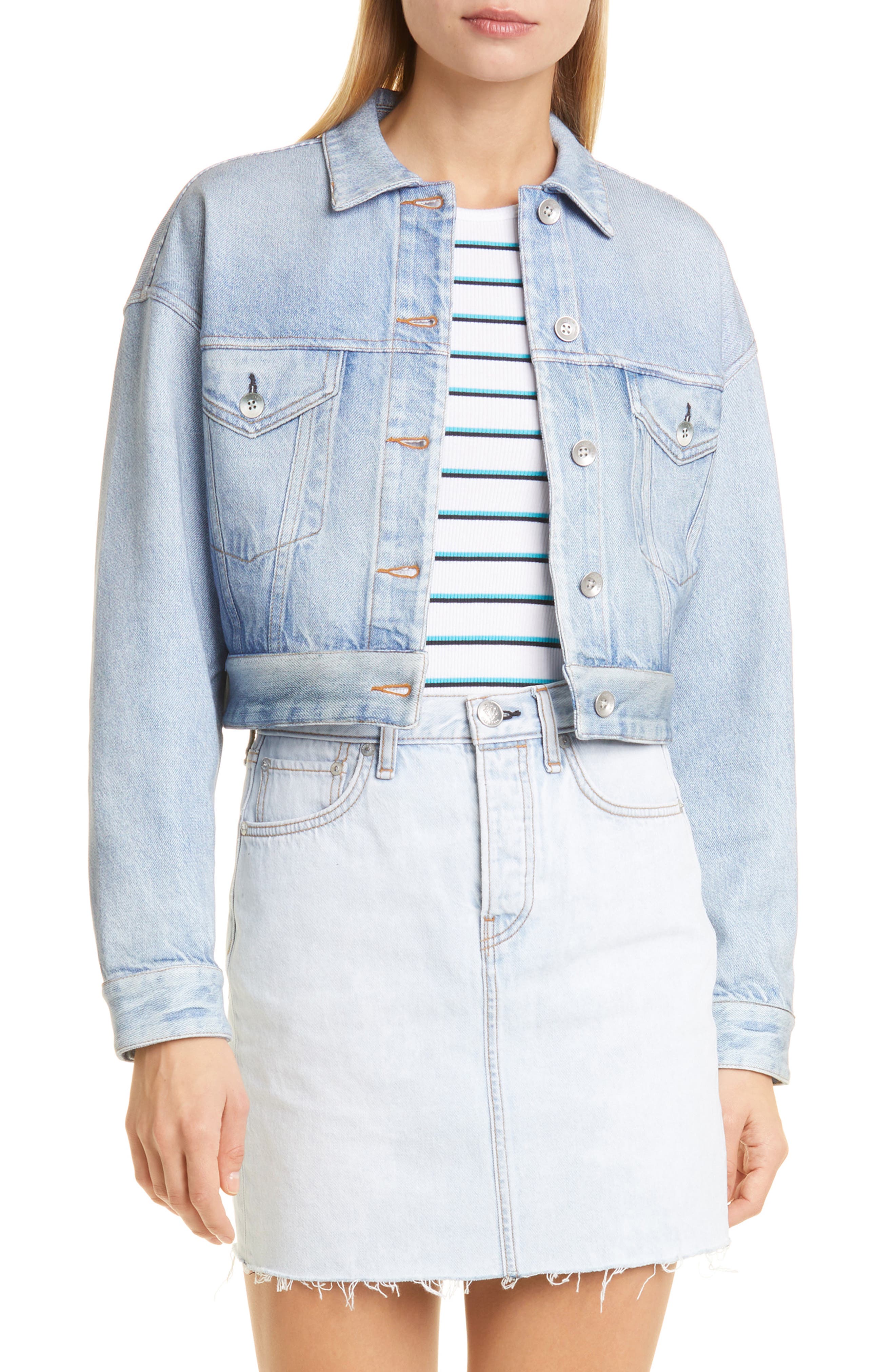 rag \u0026 bone Miramar Crop Denim Trucker 