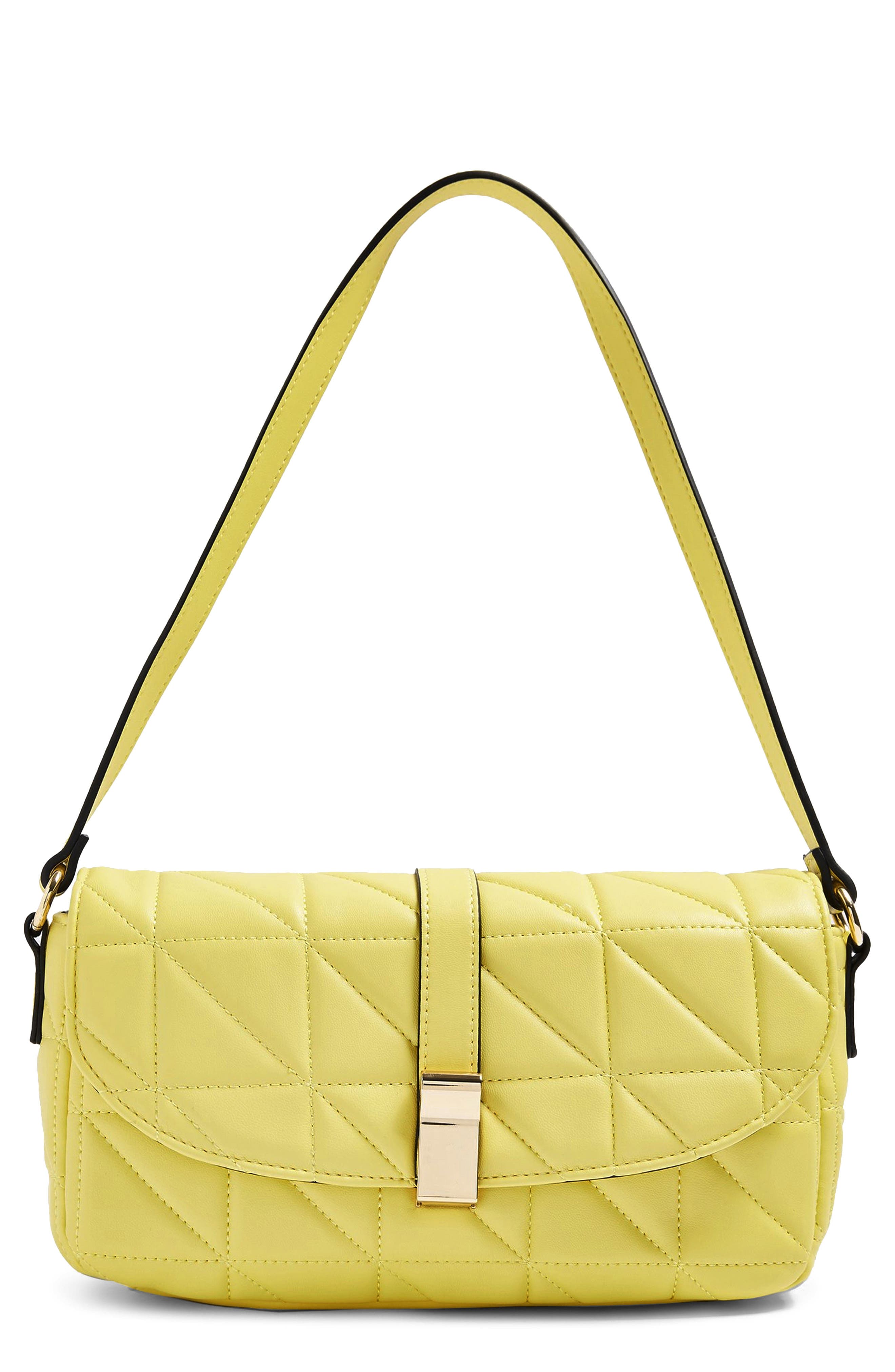 TOPSHOP Savannah Faux Leather Shoulder Bag, Main, color, YELLOW