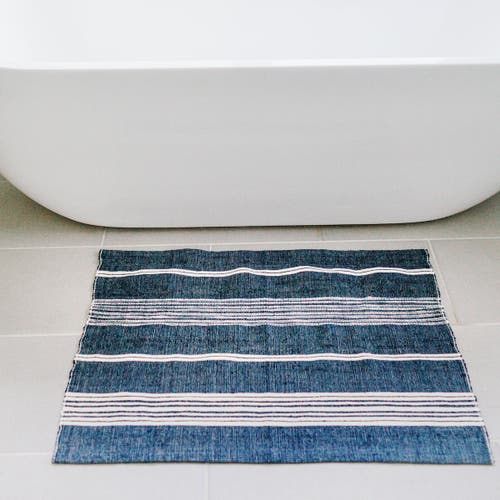 Creative Women Aden Bath Mat In Navy/natural