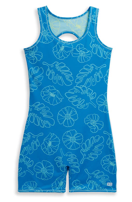 Shop Tomboyx 6-inch Reversible One-piece Rashguard Swimsuit In Keep Palm