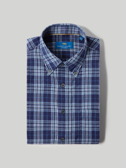 Shop Robert Talbott Hardy Plaid Shirt In Dark Navy