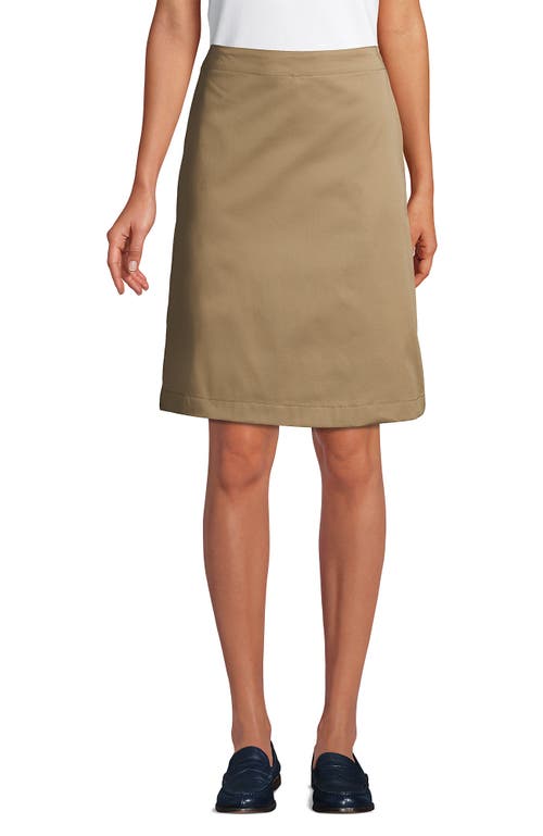 Lands' End School Uniform Young Blend Chino Skort Top Of Knee In Khaki