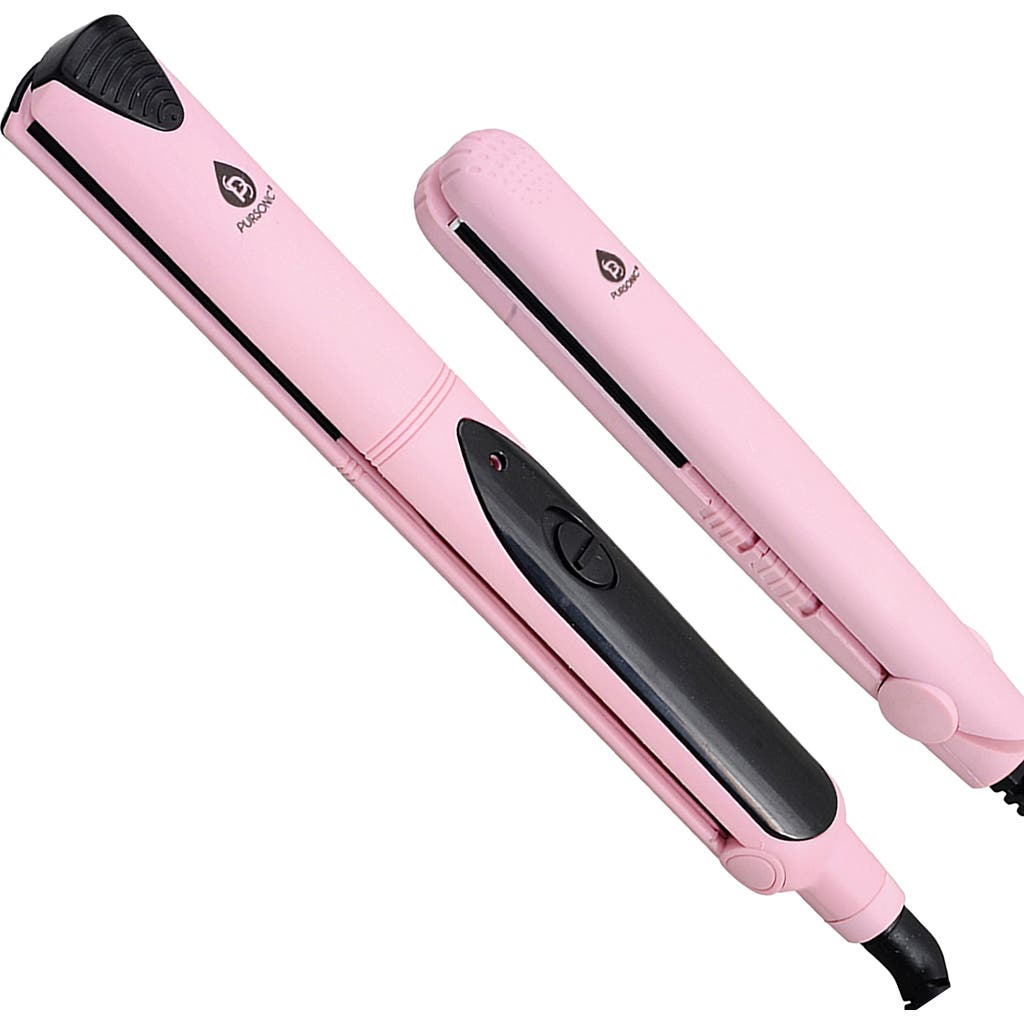 Pursonic Flat Iron Hair Straightener With A Free Travel Straightener In Pink
