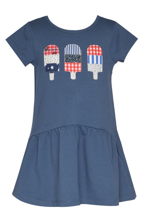Truly Me Kids' Ice Pops Patchwork T-shirt Dress In Navy