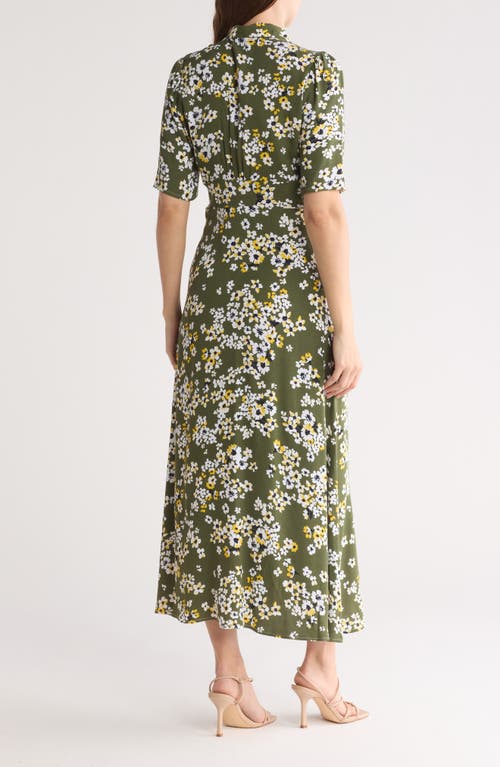 By Design Isla Crepe Midi Dress In Morning Flower Cypress