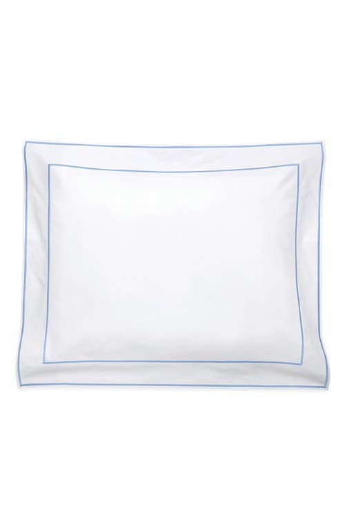 Matouk Ansonia Percale Euro Sham In White/ocean
