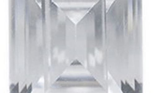 Cz By Kenneth Jay Lane Emerald Cut Cz Stud Earrings In Clear/silver