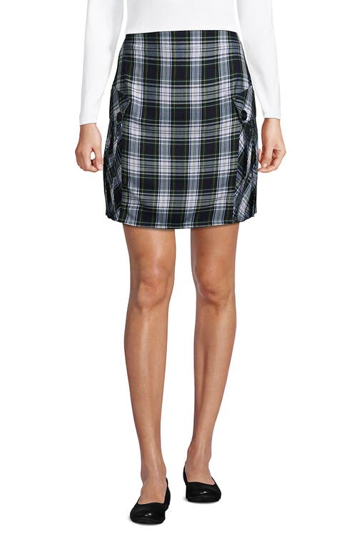 LANDS' END LANDS' END SCHOOL UNIFORM YOUNG SIDE PLEAT PLAID SKORT ABOVE THE KNEE