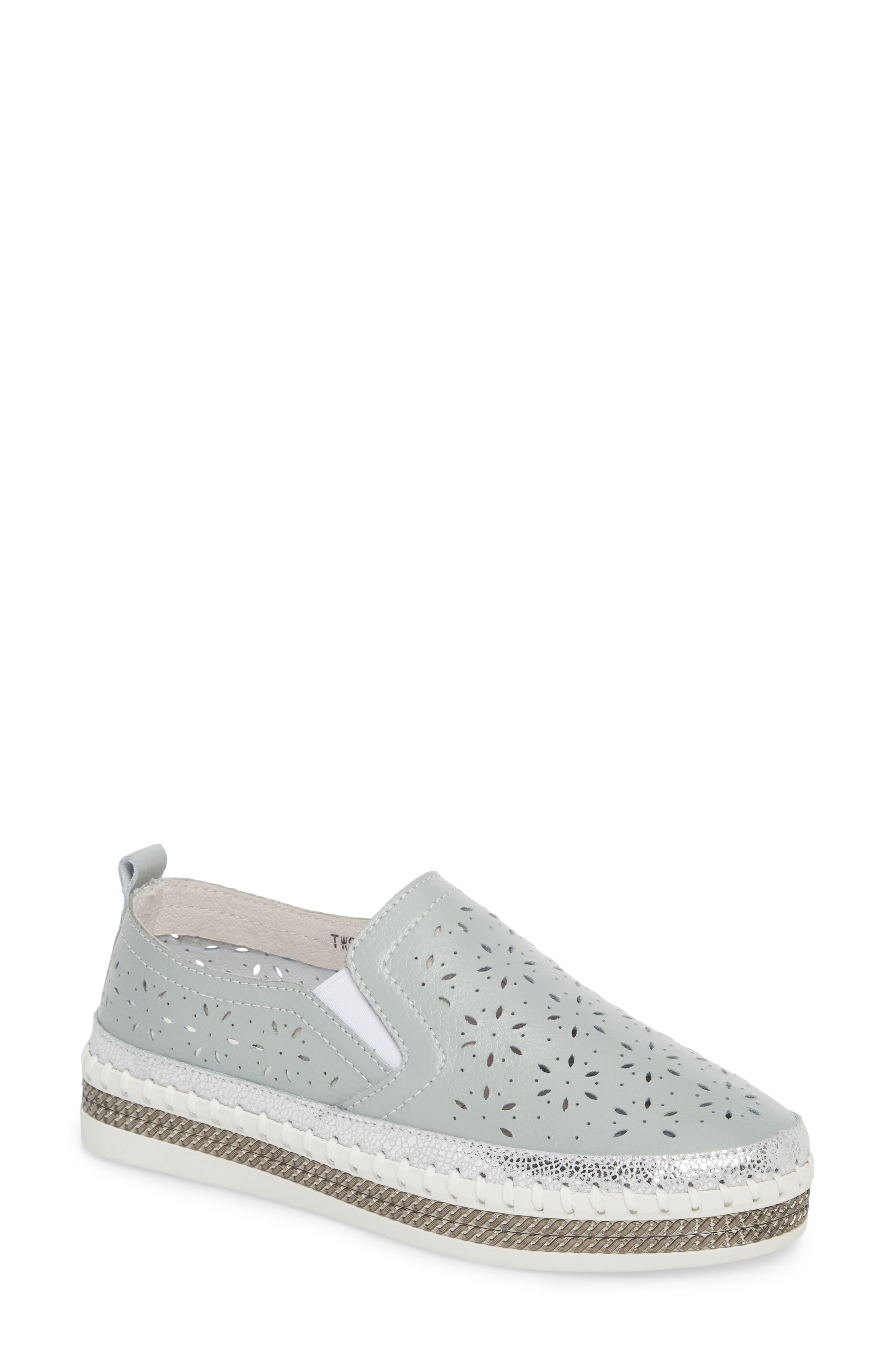 bernie mev. Perforated Slip-On Sneaker in Mint Leather at Nordstrom