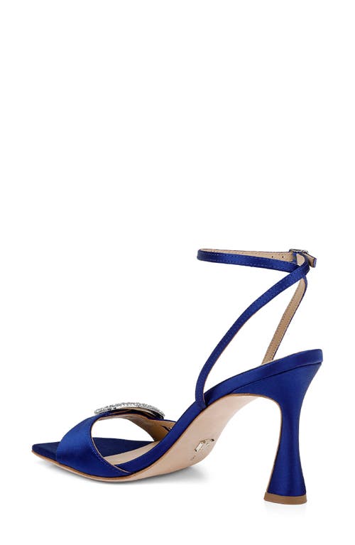 Badgley Mischka Collection Judith Ankle Strap Sandal In Indigo Satin