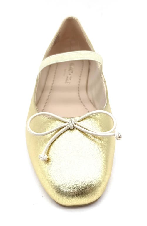 Kenneth Cole Myra Mary Jane Flat In Soft Gold Leather
