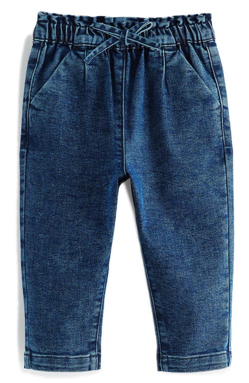 Next Kids' Drawstring Denim Pants In Blue