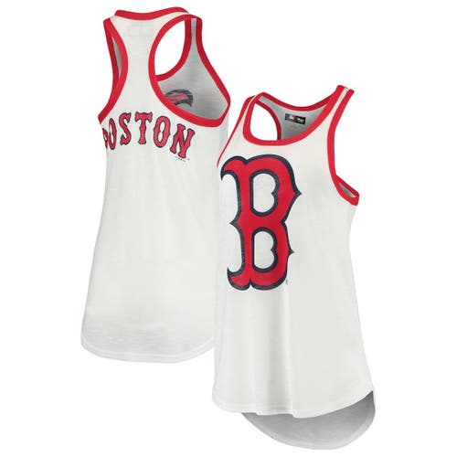 Women's G-III 4Her by Carl Banks White Boston Red Sox Tater Racerback Tank Top