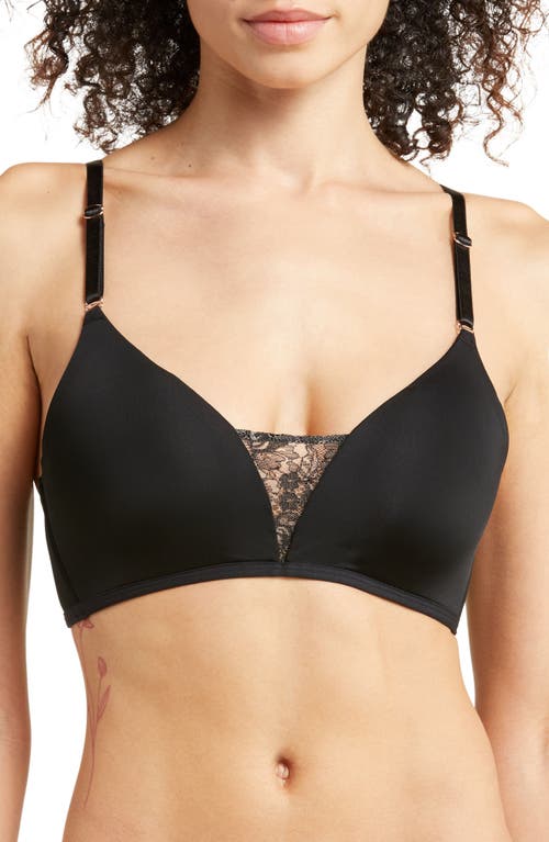 Shop Skarlett Blue Entice Wireless Push-up Bra In Black/nylon