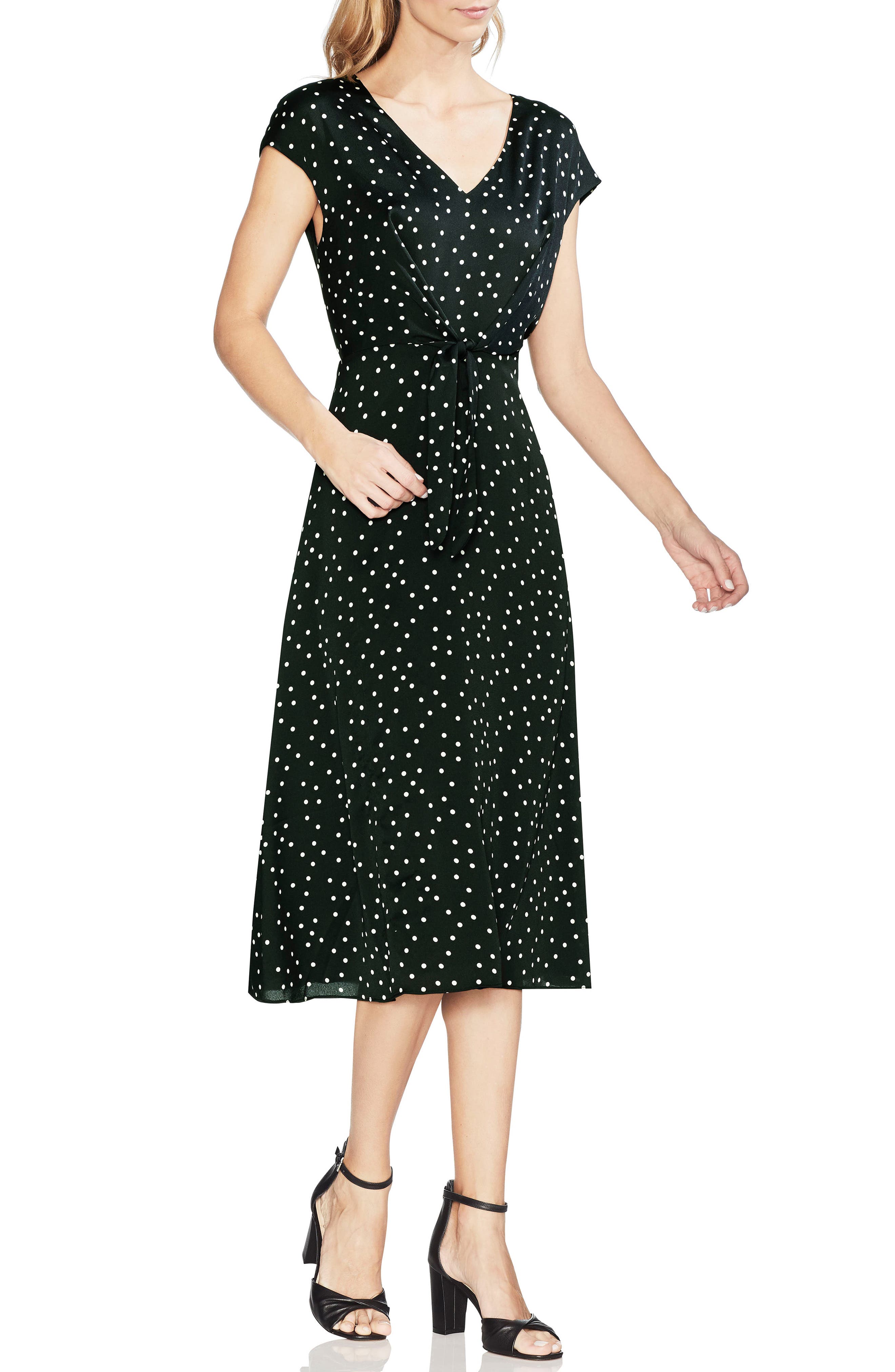vince camuto polka dot dress