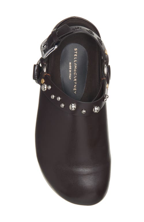 Shop Stella Mccartney Elyse Studded Slingback Clog In Coffee