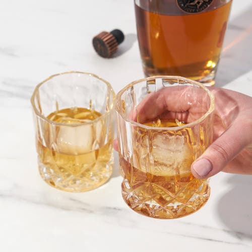Viski Admiral Crystal Heavyweight Bourbon Glasses Set Of 2 In Clear