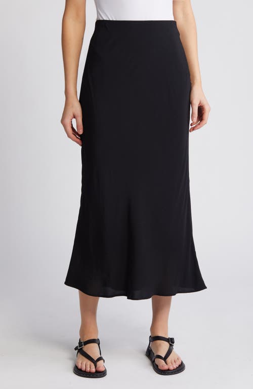 Bias Cut Midi Skirt in Black