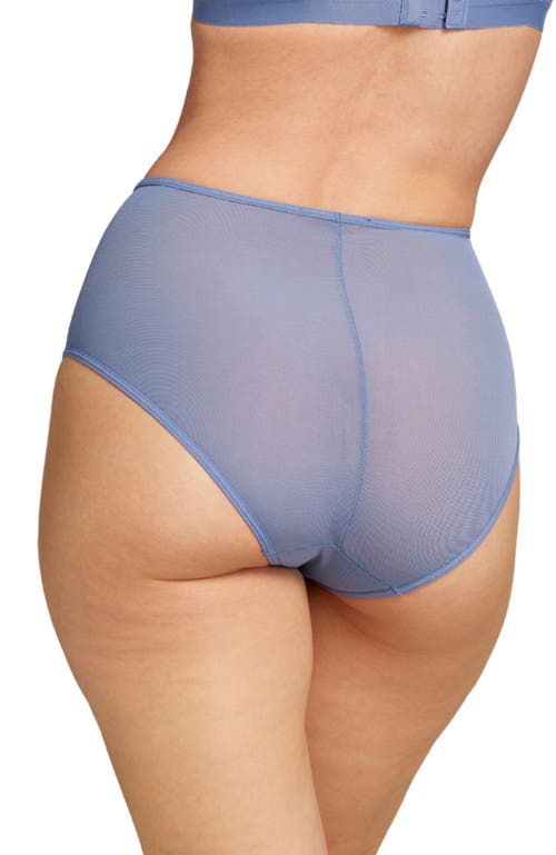 Siella Power Mesh High Waist Brief In Blue Grey
