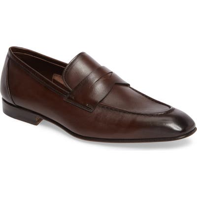 Santoni Gannon Penny Loafer, Brown