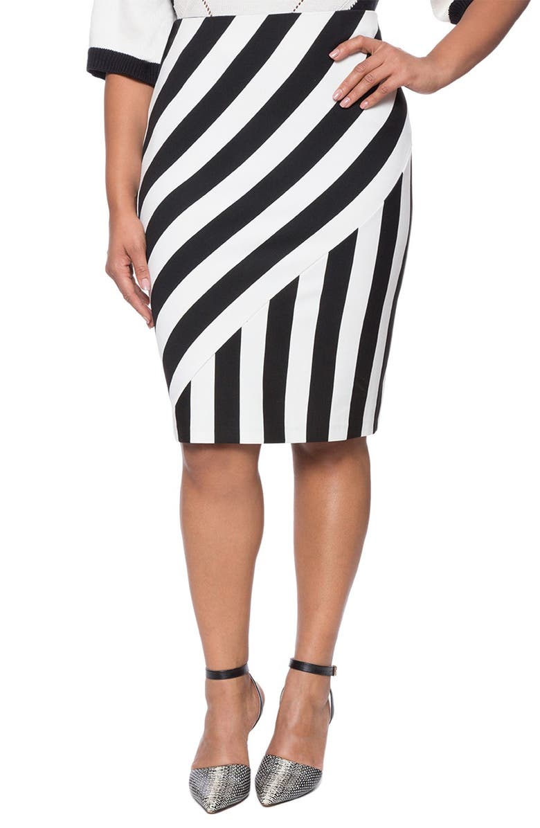 ELOQUII Stripe Pencil Skirt (Plus Size) | Nordstrom
