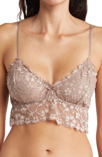 Wishlist Racerback Bralette with Lace Detail Cream
