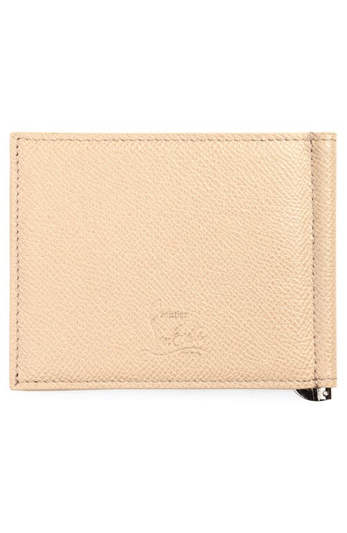 Christian Louboutin Groovy Calfskin Bifold Wallet With Money Clip In Saharienne/saharienne
