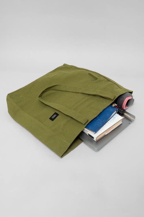 Terra Thread Organic Cotton Canvas Work Tote Bag In Olive Green