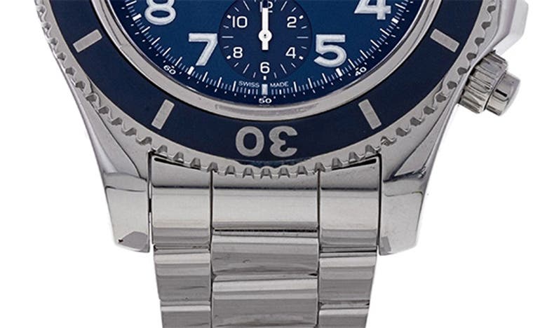 Shop Watchfinder & Co. Breitling  2017 Superocean Automatic 42 A13311 Chronograph Bracelet Watch, 42mm In Silver / Blue