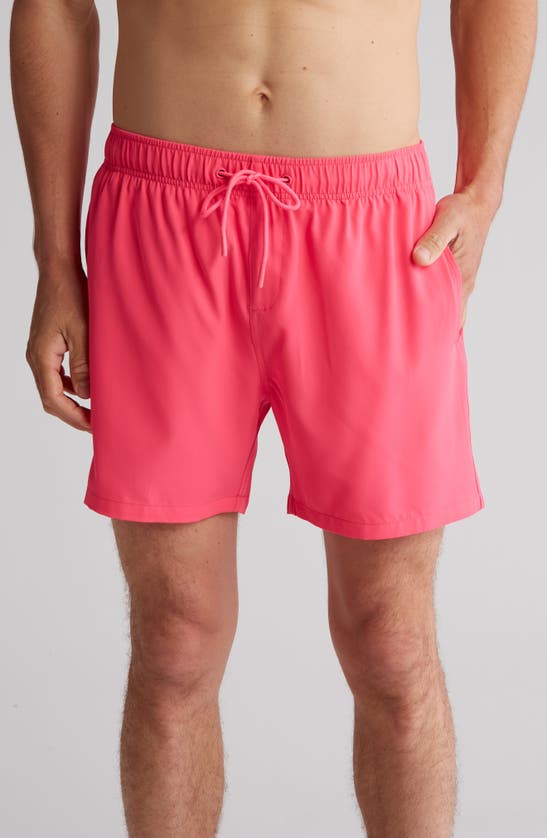 Vintage Summer Performance Stretch Swim Shorts In Pink