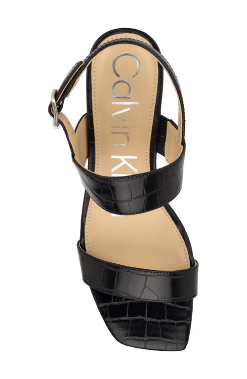 Shop Calvin Klein Kayor Wedge Sandal In Black Texture