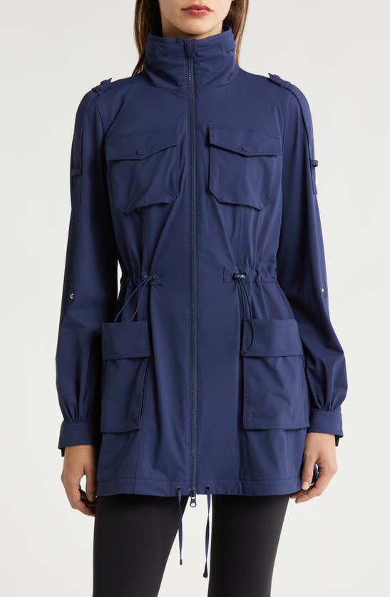 Shop Blanc Noir Mastermind Hooded Jacket In Naval Blue
