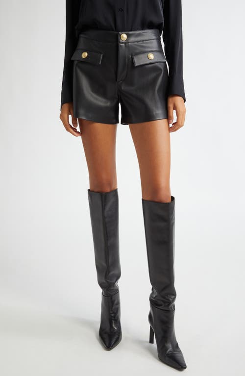 Shop L Agence L'agence Dionne Faux Leather Shorts In Black