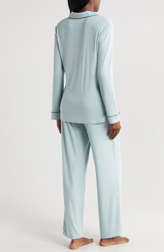 Shop Nordstrom Moonlight Eco Knit Pajamas In Teal Mist